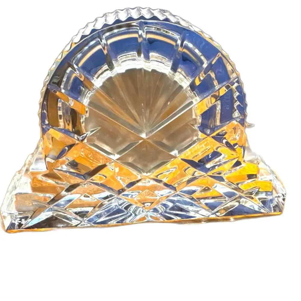 Waterford-Crystal Mantel Clock (battery) Cut Crystal Gold and Silver